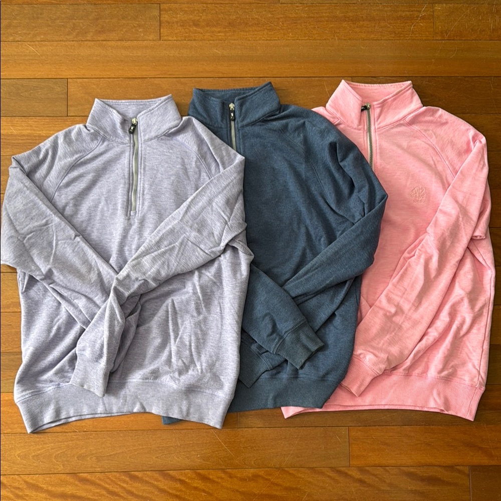 Fairway & Greene Half-Zip Pullover Set - Purple, Blue, Pink